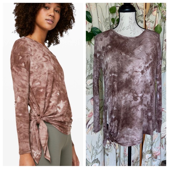lululemon athletica Tops - Lululemon To The Point Longsleeve Tie Dye Mesh Top Womens Diamond Dye Pink Bliss